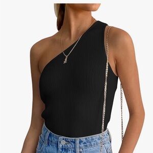 Black One-Shoulder Top
